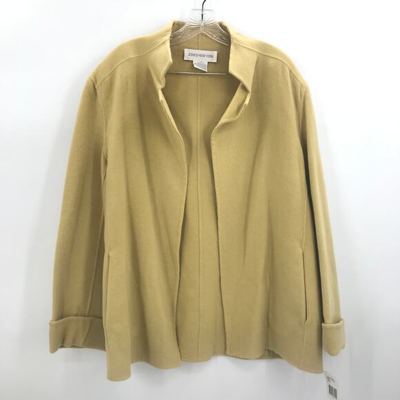 Jones New York 2 Pc Set Long Sleeve Shirt Open Jacket Wool Large Green NEW - Picture 3 of 11